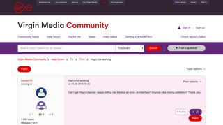 
                            11. HayU not working - Virgin Media Community