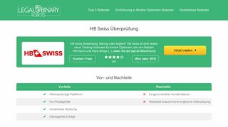 
                            11. HB Swiss Bewertung: Betrug oder legitim? - Binary Options Robots