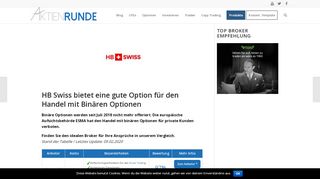 
                            9. HB Swiss bietet eine gute Option für den Handel mit Binären Optionen ...