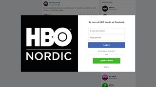 
                            2. HBO Nordic - Der er i øjeblikket problemer med tjenesten.... | Facebook