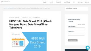 
                            7. HBSE 10th Date Sheet 2019 | Check Haryana Board Date Sheet ...