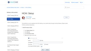 
                            11. HCAI: Setup – InnoCare Software Help Center