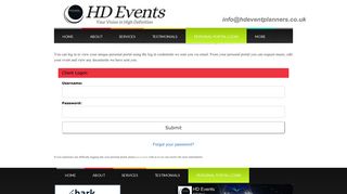 
                            9. HD Events - Your Vision in High Definition - Personal Portal Login