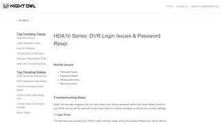 
                            12. HDA10 Series: DVR Login Issues – NightOwl SP