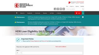 HDB Loan Eligibility (HLE) Enquiry - Housing & Development Board ...