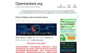 
                            4. HDChina - Opentrackers.org