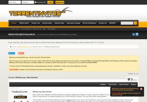 
                            1. HDClub.org | New Domain - Torrent Invites