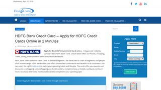 
                            11. HDFC Bank Credit Card – Apply for HDFC Credit Cards Online in 2 ...