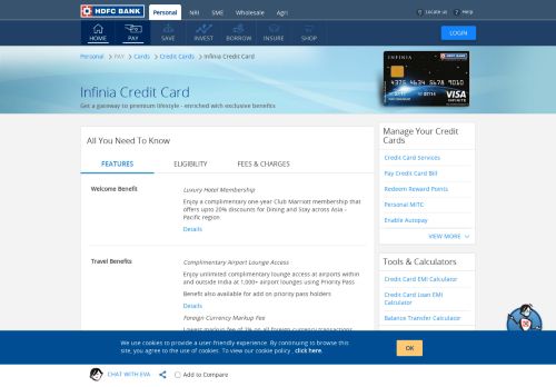 
                            11. HDFC Bank || Infinia Credit Card