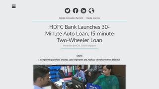 
                            10. HDFC Bank Launches 30-Minute Auto Loan, 15-minute Two ...