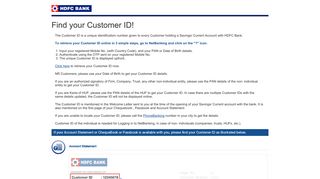 
                            1. HDFC Bank | NetBanking-Find your Customer ID