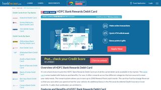 
                            5. HDFC Bank Rewards Debit Card - BankBazaar