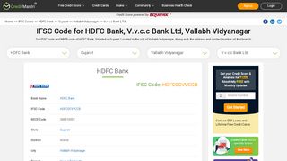 
                            10. HDFC Bank Vallabh Vidyanagar V.v.c.c Bank Ltd, IFSC Code & MICR ...