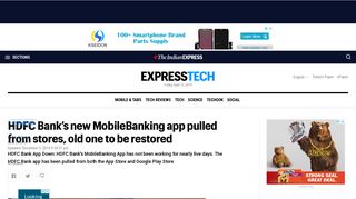 
                            7. HDFC Bank's new MobileBanking app pulled from stores, old one to ...