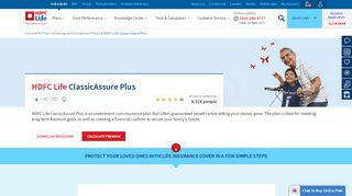 
                            9. HDFC Life ClassicAssure Plus - Online Savings and Investment Plan