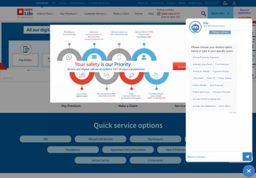 
                            6. HDFC Life - Customer Service & Support Portal