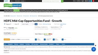 HDFC Mid-Cap Opportunities Fund (G) [50.185] | HDFC Mutual Fund ...