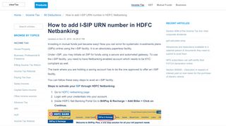 
                            13. HDFC Netbanking - Steps to activate your SIP - ClearTax