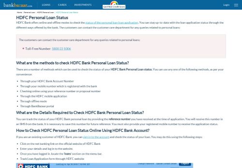 
                            6. HDFC Personal Loan Status - Enquiry HDFC Application Status Online