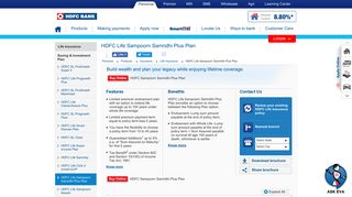 
                            6. HDFC Sampoorn Samridhi Plus Plan - HDFC Bank