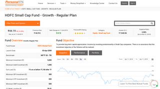 
                            11. HDFC Small Cap Fund - Growth - Regular Plan - Mutual Fund Overview