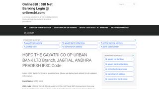 
                            7. HDFC THE GAYATRI CO-OP URBAN BANK LTD Branch, JAGTIAL ...