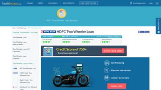 
                            10. HDFC Two Wheeler Loan - Interest Rates, EMI Calculator (Bike Loan)