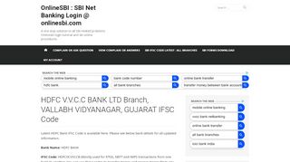 
                            4. HDFC V.V.C.C BANK LTD Branch, VALLABH VIDYANAGAR ...