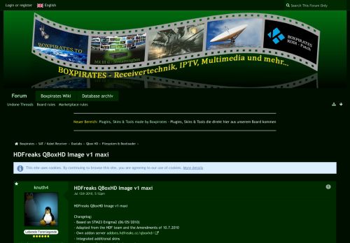
                            5. HDFreaks QBoxHD Image v1 maxi - Filesystem & Bootloader - Boxpirates