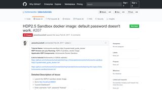 
                            6. HDP2.5 Sandbox docker image: default password doesn't work. - GitHub