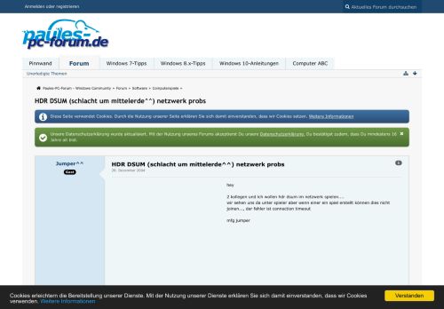 
                            11. HDR DSUM (schlacht um mittelerde^^) netzwerk probs ...