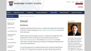 
                            5. HDS Voices - Email | Harvard Divinity School - Harvard University