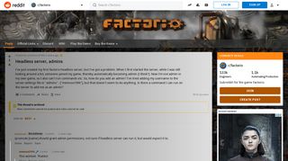 
                            5. Headless server, admins : factorio - Reddit