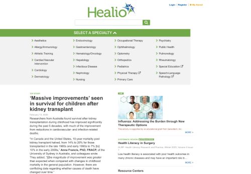 
                            13. Healio: Medical News, Journals, and Free CME