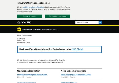 
                            6. Health and Social Care Information Centre - GOV.UK