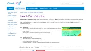 
                            11. Health Card Validation - OntarioMD