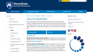 
                            7. Health Insurance | PSU Human Resources