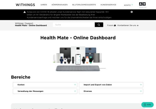 
                            2. Health Mate - Online Dashboard – Withings | Support