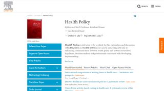 
                            2. Health Policy - Journal - Elsevier