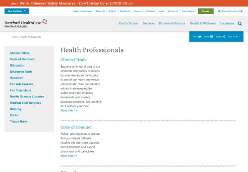 
                            3. Health Professionals | Hartford Hospital