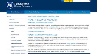 
                            7. Health Savings Account | PSU Human Resources