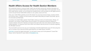 
                            13. Health Section - Health Affairs Access | SOA