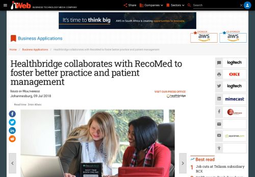 
                            8. Healthbridge collaborates with RecoMed to foster better practice and ...