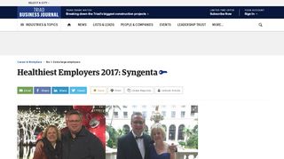 
                            12. Healthiest Employers 2017: Syngenta - Triad Business Journal