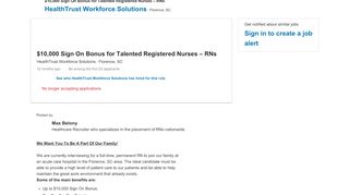 
                            10. HealthTrust Workforce Solutions hiring $10,000 Sign On ... - LinkedIn