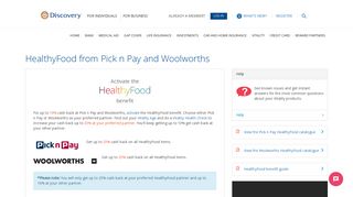 
                            11. HealthyFood from Pick n Pay & Woolworths |Discovery Vitality