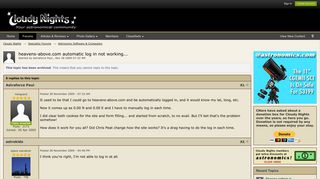
                            8. heavens-above.com automatic log in not working... - Astronomy ...