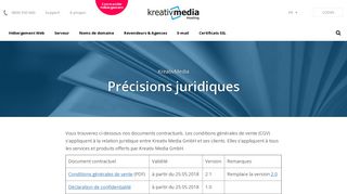 
                            5. Hébergements Web Suisse sûr et avantageux : CGV - kreativmedia.ch