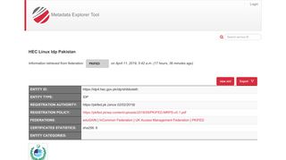 
                            12. HEC Linux Idp - Metadata Explorer Tool