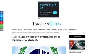 
                            6. HEC online attestation system becomes nuisance for students ...